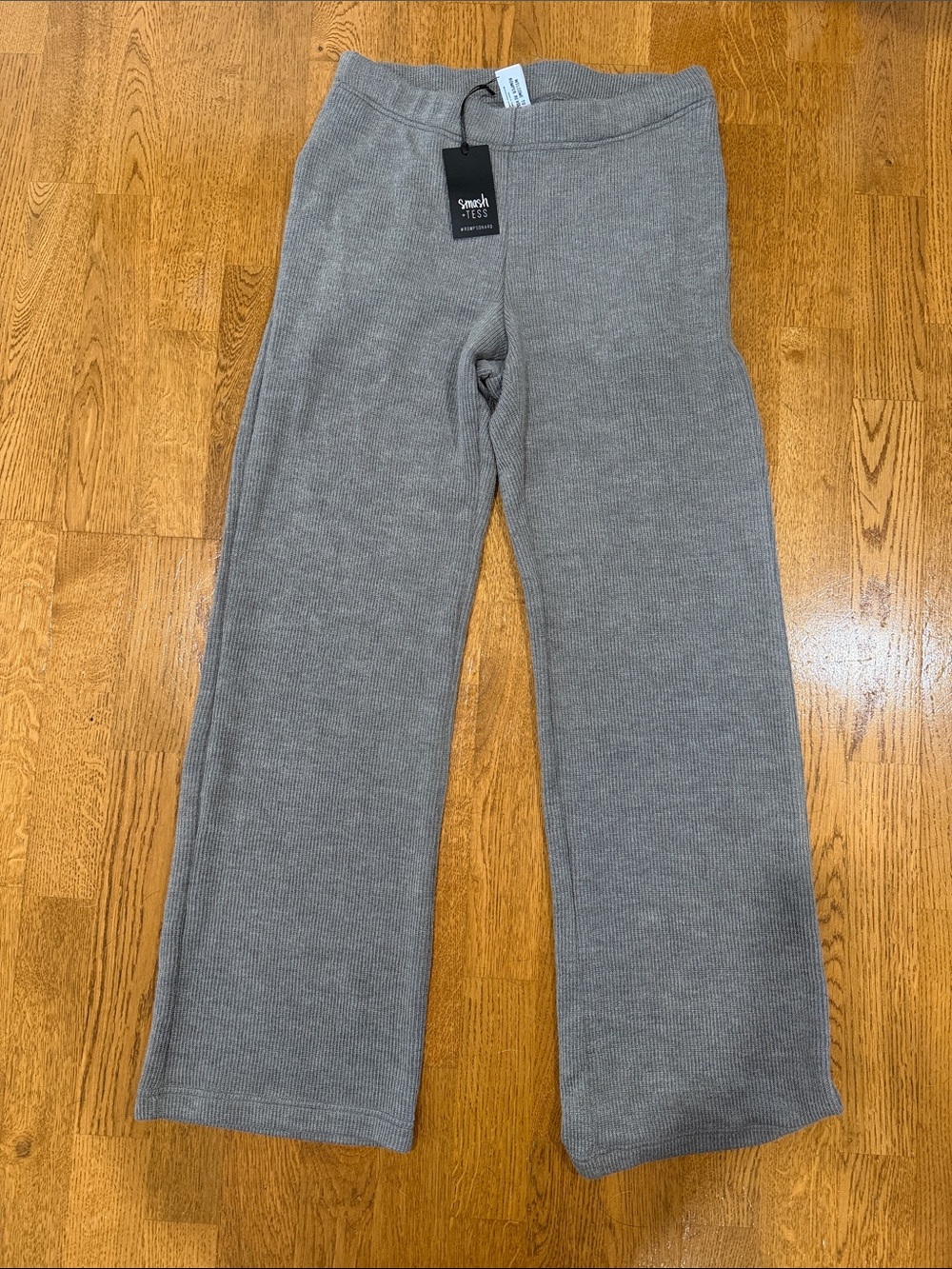 Smash + Tess Kids Gray Ribbed Sweater Pants